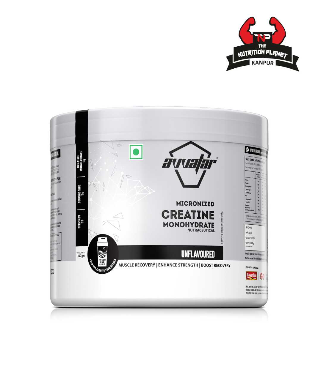 Avvatar Creatine Monohydrate | 100G | Unflavoured