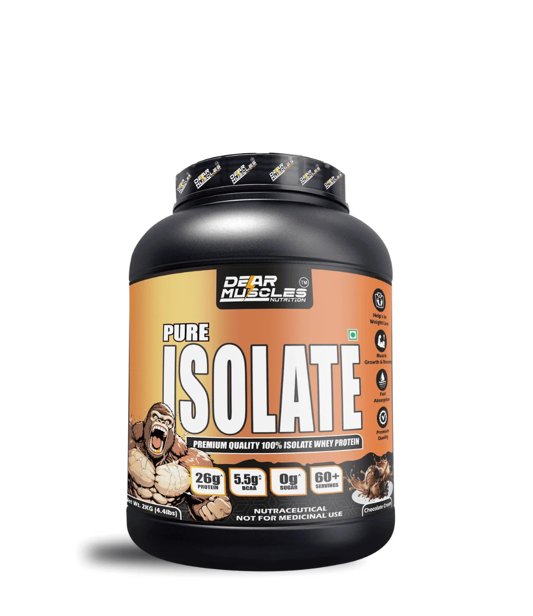 Dear Muscles Nutrition Pure Isolate Whey Protein 4.4lbs