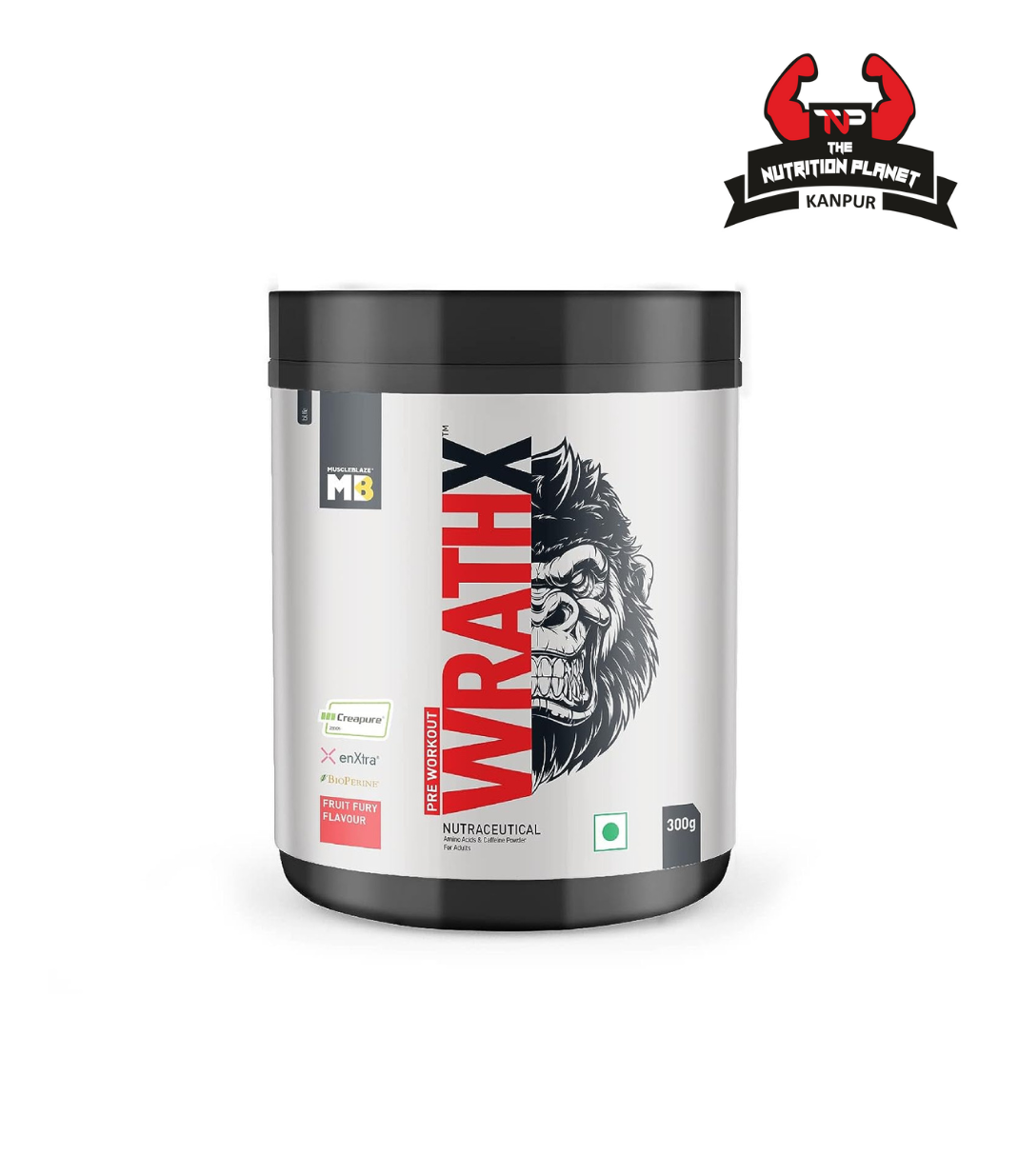 MuscleBlaze Pre Workout WrathX with Creapure, enXtra, & BioPerine (300 g, 30 Servings)