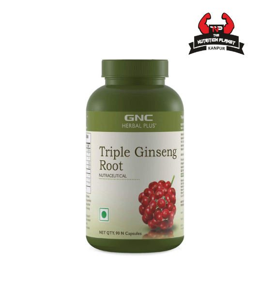 GNC Herbal Plus Triple Ginseng Root - 90 Vegetarian Capsules