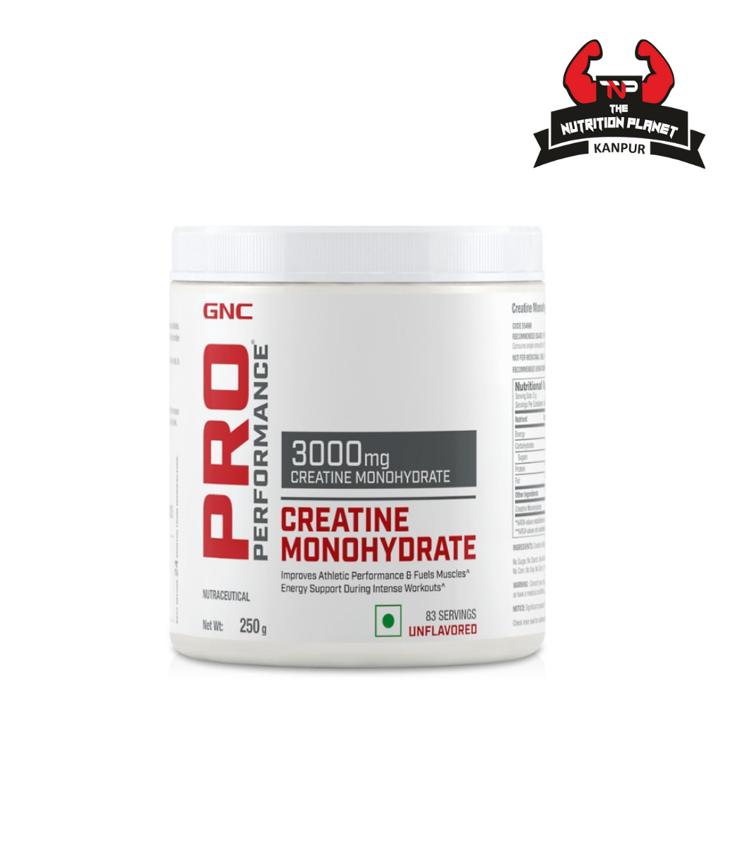 GNC Pro Performance Creatine Monohydrate 3000 mg - 250gm (Unflavored) with official Authentic Tag